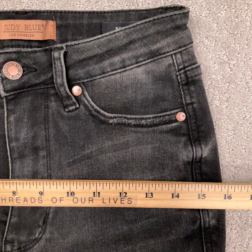 Judy‎ Blue LA Jeans Womens 3/26S Black JB88787 Whisker High Rise Bootcut Faded - Picture 6 of 12